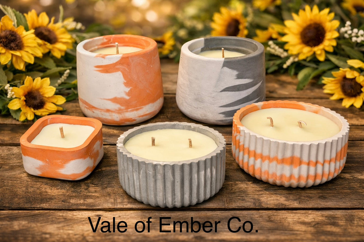 Tallow & Beeswax Candles in Concrete Vessels