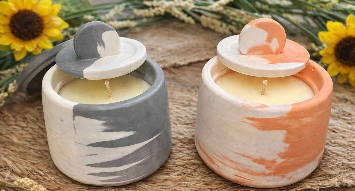 Tallow and Beeswax Concrete Candles - Natural Lighting in Stylish Vessel