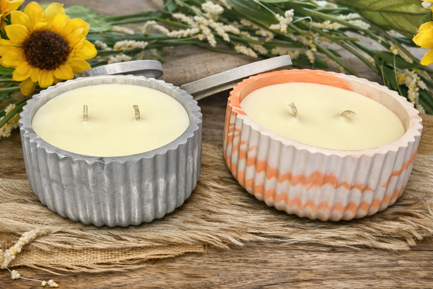 Tallow and Beeswax Concrete Candles - Natural Lighting in Stylish Vessel