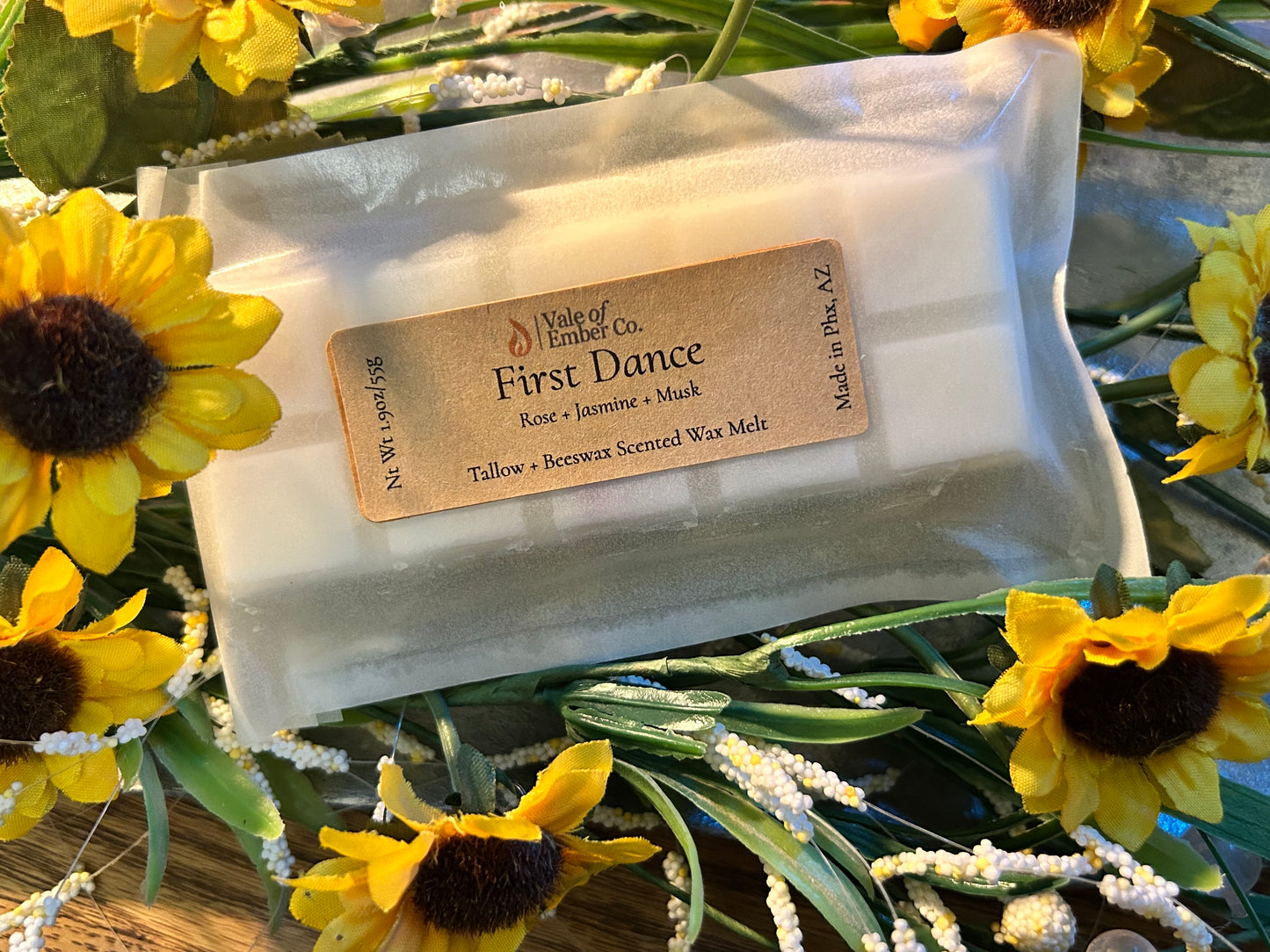 First Dance romantic tallow wax melts - elegant natural beeswax scented wax melts by Vale of Ember Co.