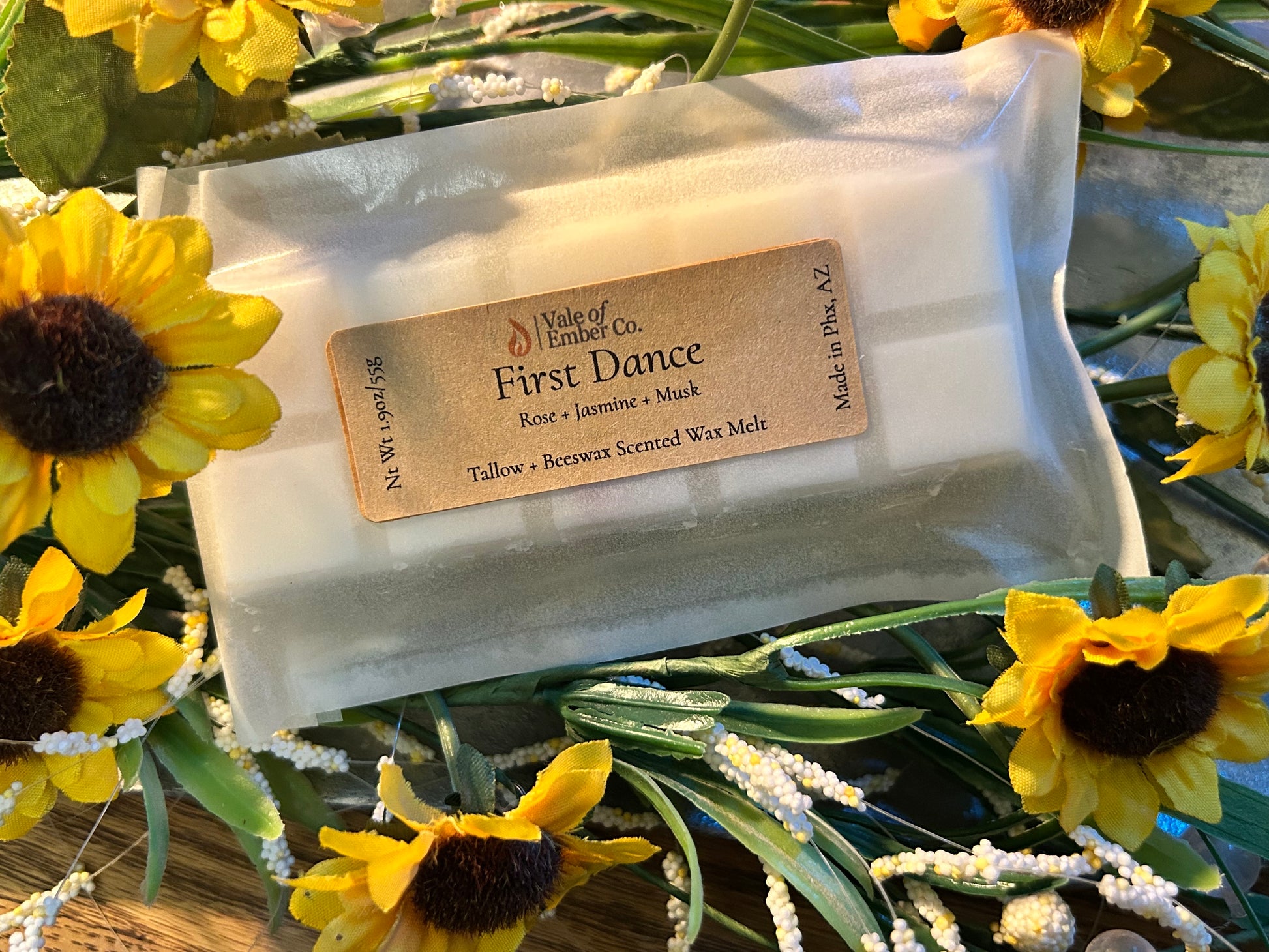 First Dance romantic tallow wax melts - elegant natural beeswax scented wax melts by Vale of Ember Co.