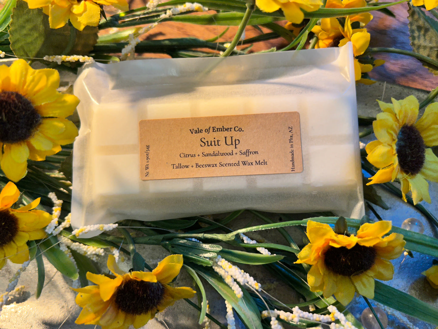 Suit Up masculine tallow and beeswax wax melts - refined natural scent for men