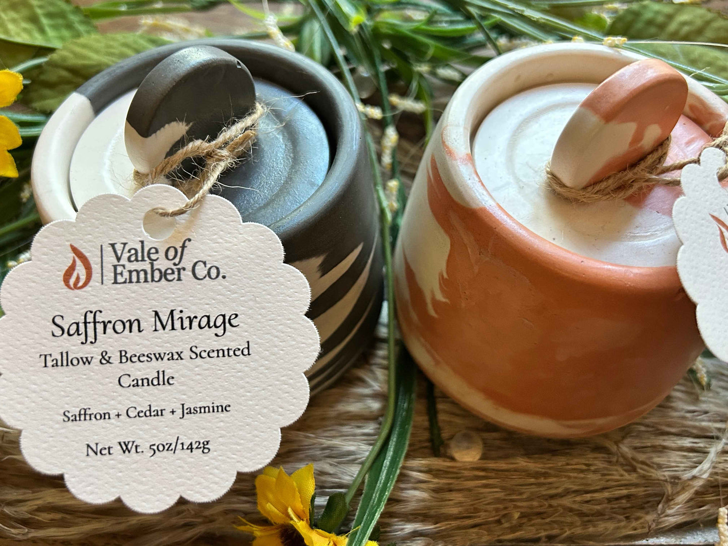 Tallow and Beeswax Concrete Candles - Natural Lighting in Stylish Vessel
